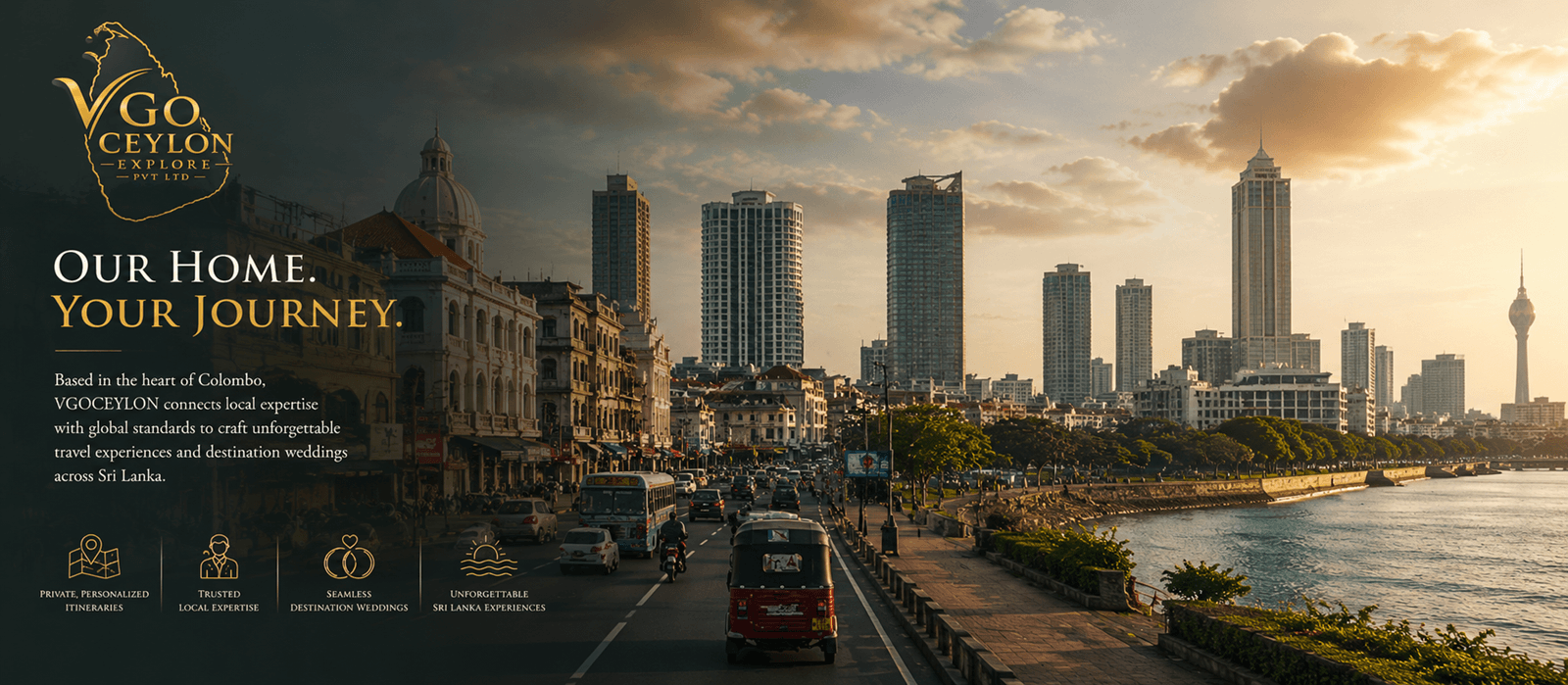 High-rise skyline and harbour of Colombo, Sri Lanka's commercial capital