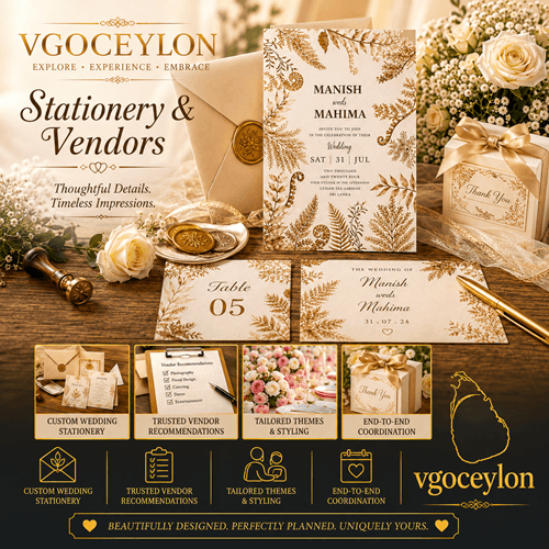 Stationery and Vendors for a Sri Lanka destination wedding